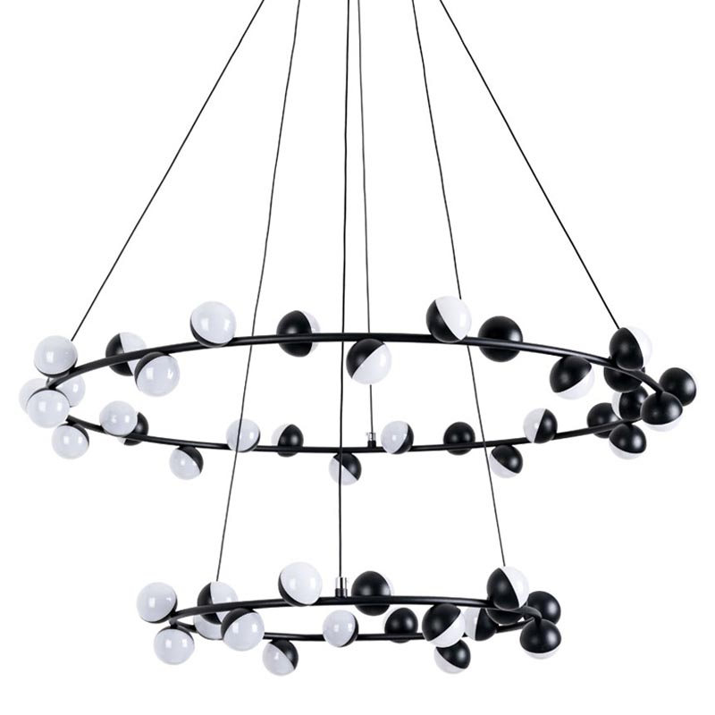 Люстра Vilelme Chandelier black double Черный в Ижевске | Loft Concept 