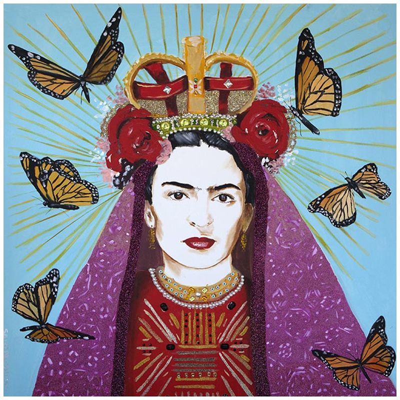 Картина Frida with roses on her head and butterflies Мульти в Ижевске | Loft Concept 