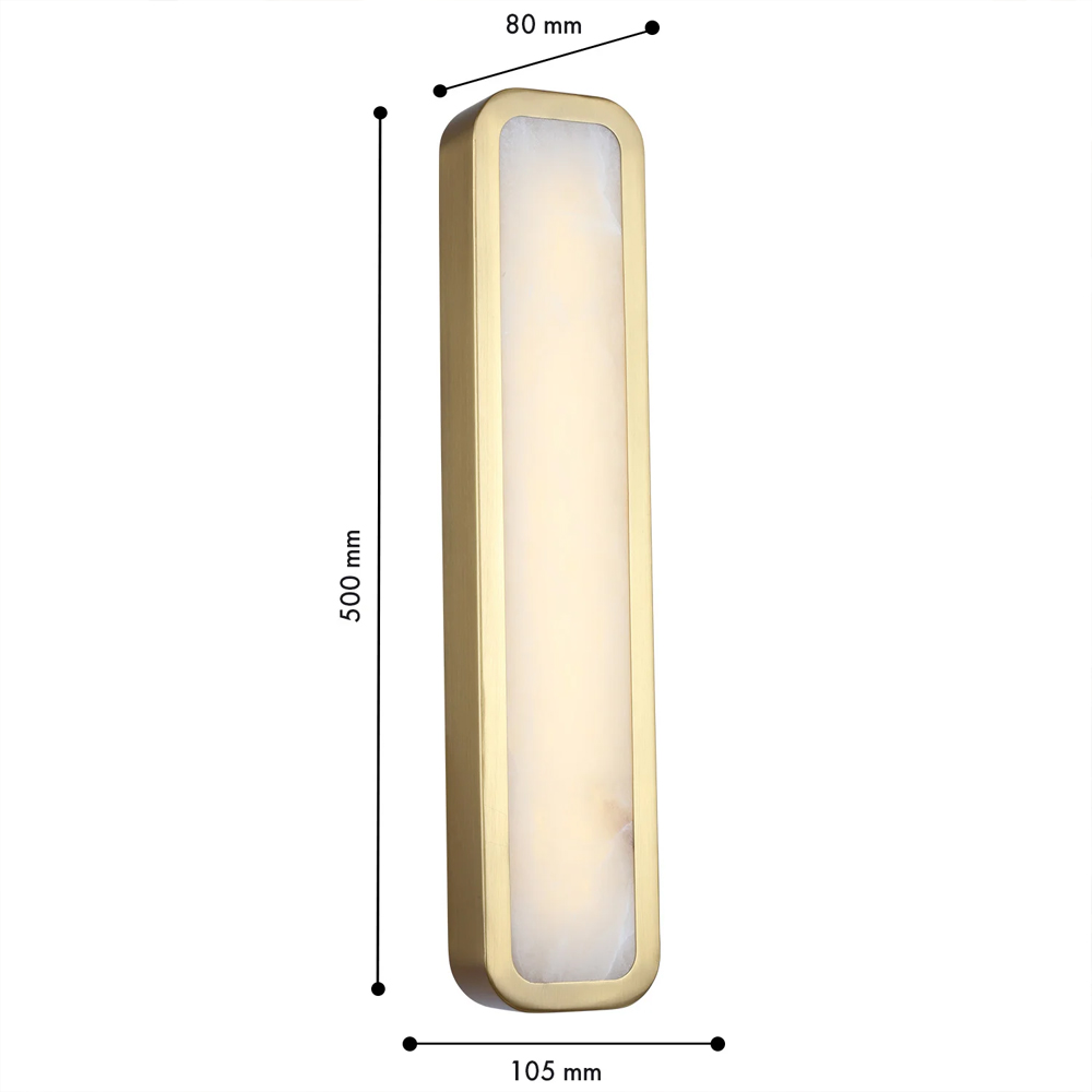 Бра в металлическом корпусе с рассеивателем из бежевого алебастра Cryptocrystalline Stone в Ижевске