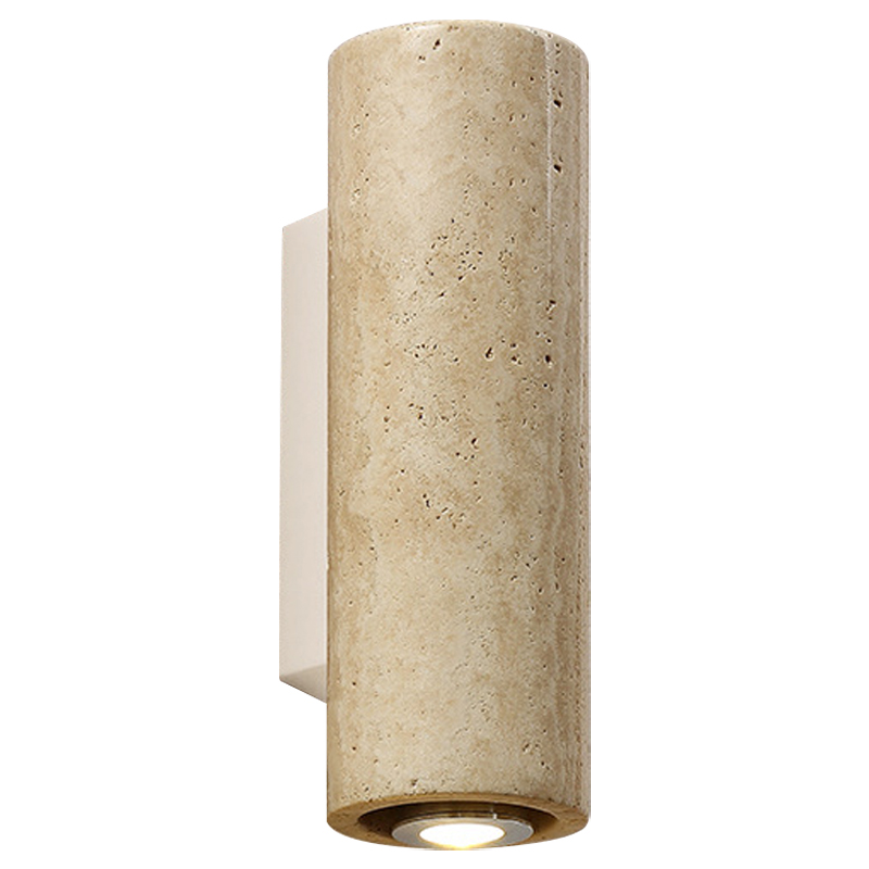 Бра Travertine Cylinder Spot Wall Lamp Бежевый Песочный Белый в Ижевске | Loft Concept 