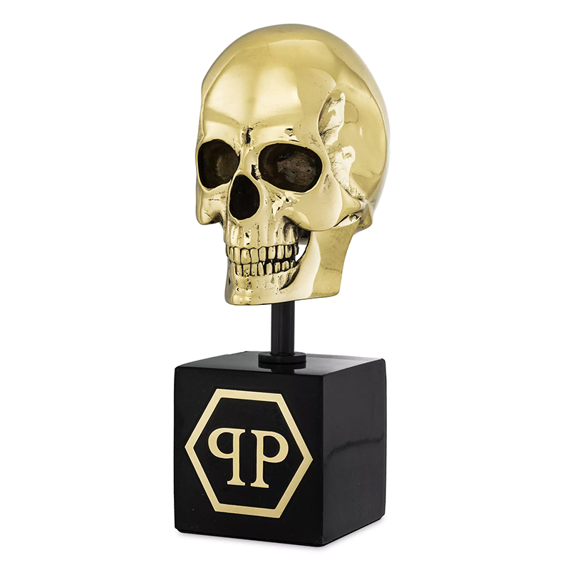 Статуэтка Philipp Plein Gold Skull S Золотой Черный в Ижевске | Loft Concept 