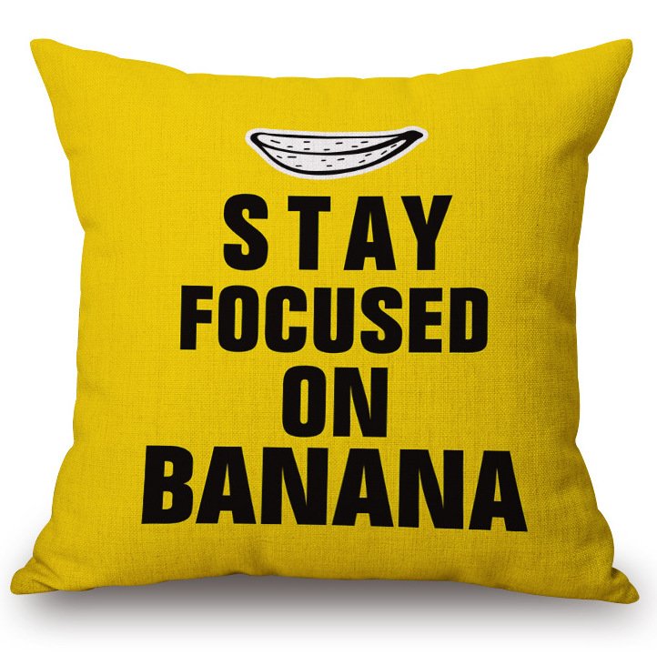 Декоративная подушка Stay Focused on Banana Желтый в Ижевске | Loft Concept 