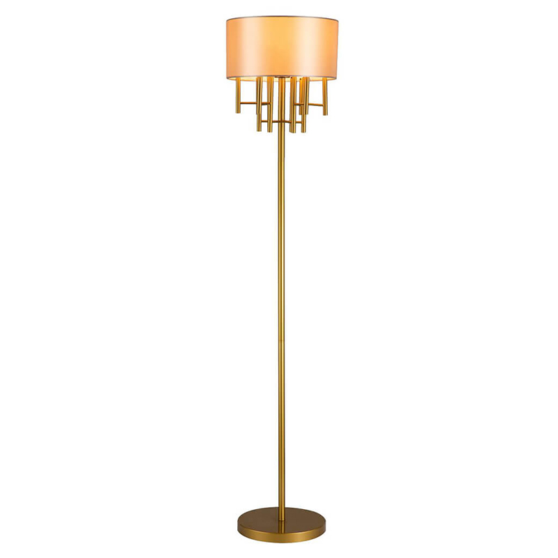 Торшер Oswell Lampshade Floor Lamp Латунь Бежевый в Ижевске | Loft Concept 