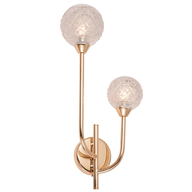 Бра Aella Glass Balls Sconce Прозрачный Золотой в Ижевске | Loft Concept 