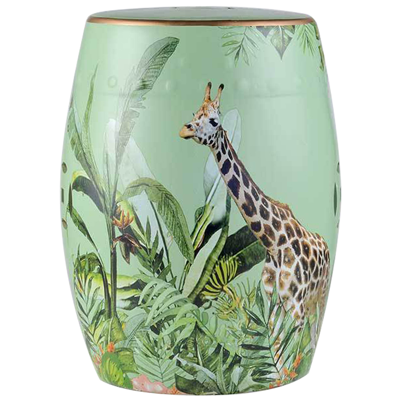 Керамический табурет Giraffe Tropical Animal Ceramic Stool Green Прозрачный зеленый Коричневый Зеленый в Ижевске | Loft Concept 