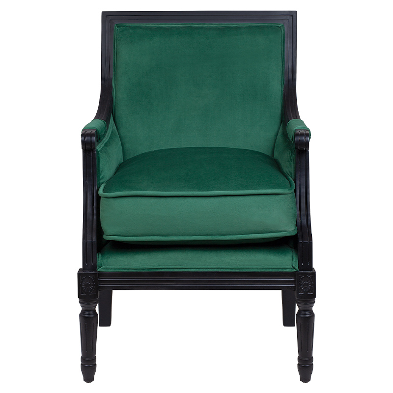 Кресло Harry Armchair black and green velour Зеленый Черный в Ижевске | Loft Concept 