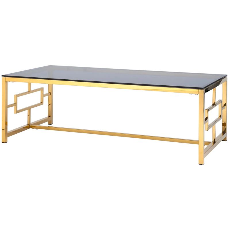 Столик кофейный Milan Tables Gold Золотой Стекло Смок в Ижевске | Loft Concept 