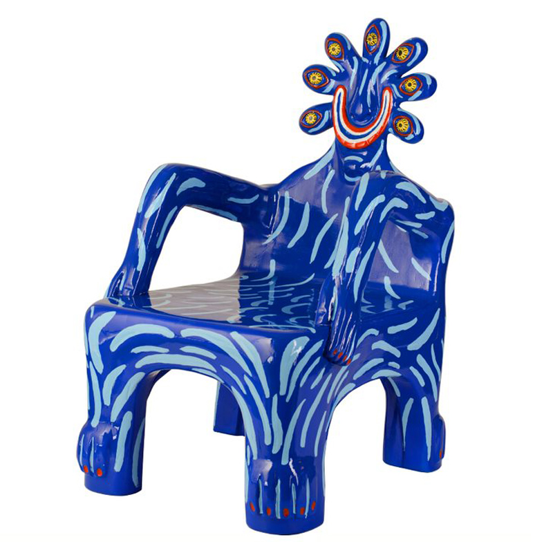 Кресло COBALT CREATURE ARMCHAIR Синий Мульти в Ижевске | Loft Concept 