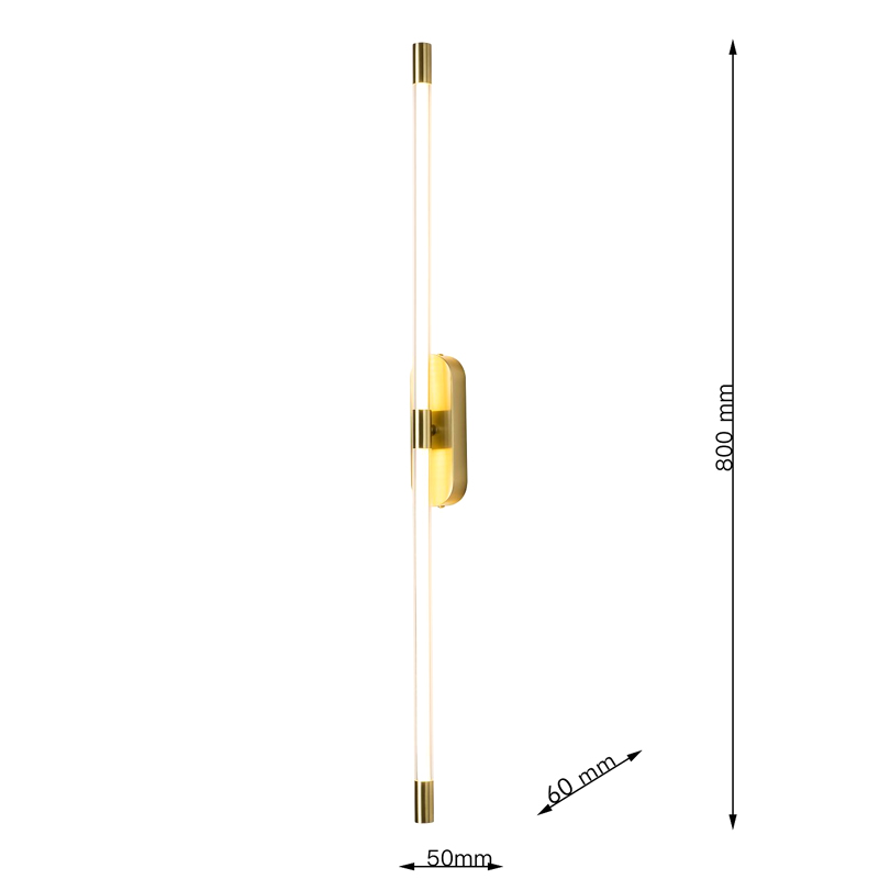 Бра Trumpet tube Double Золотое 80 см в Ижевске