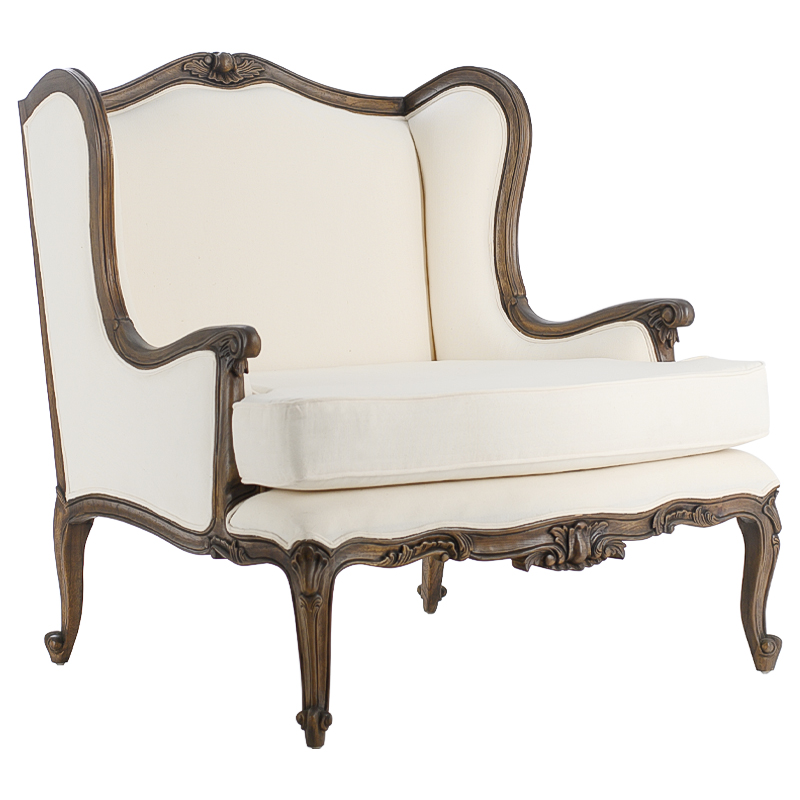 Кресло French Provence Armchair Fabrice ivory ( слоновая кость ) Коричневый в Ижевске | Loft Concept 