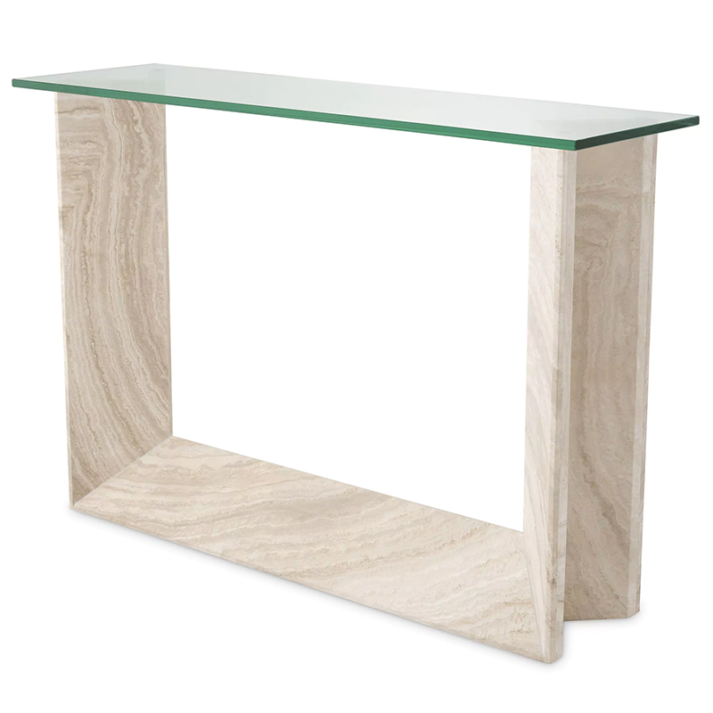 Консоль Eichholtz Console Table Fortuna Песочный Прозрачное Стекло в Ижевске | Loft Concept 