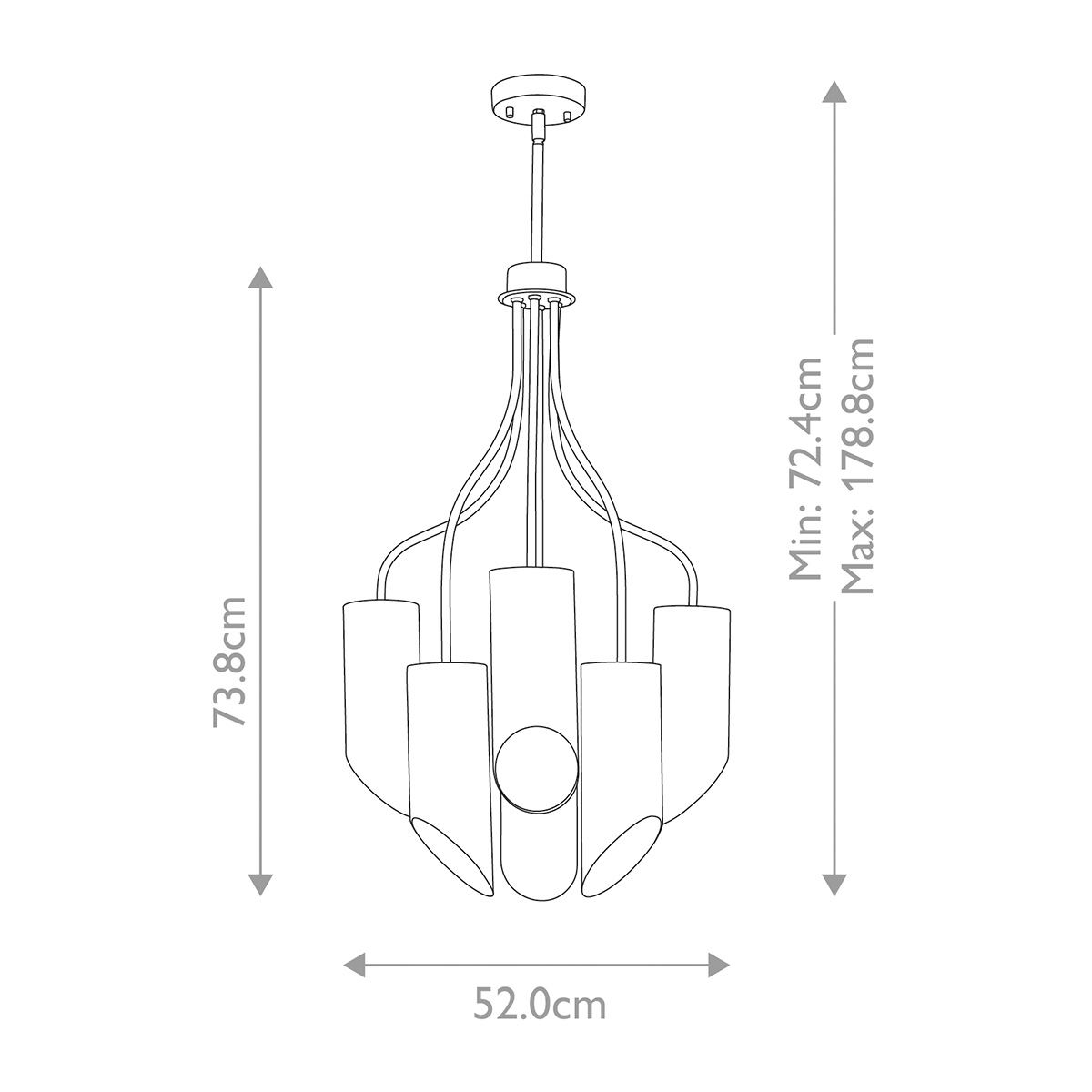 Люстра белого цвета с 6-ю цилиндрическими плафонами Elstead Lighting в Ижевске