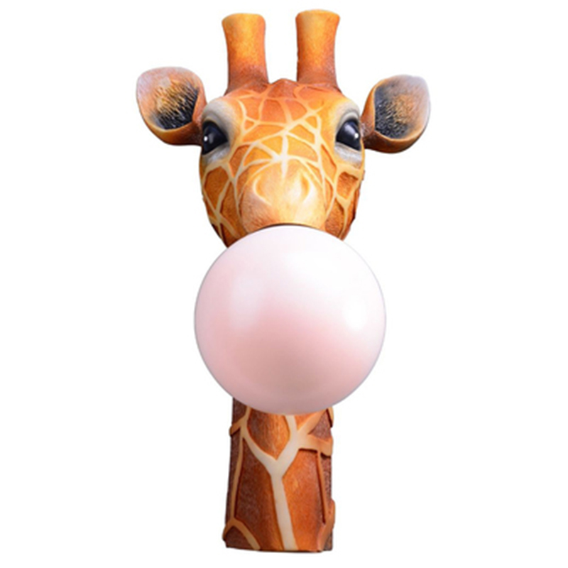 Бра для детской Жираф Bubble Gum Giraffe Wall Lamp Карамель Коричневый Розовый пастельный в Ижевске | Loft Concept 