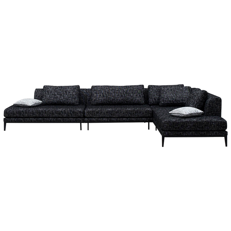 Угловой диван Ferguson Sofa Black Черный Черно-белый в Ижевске | Loft Concept 