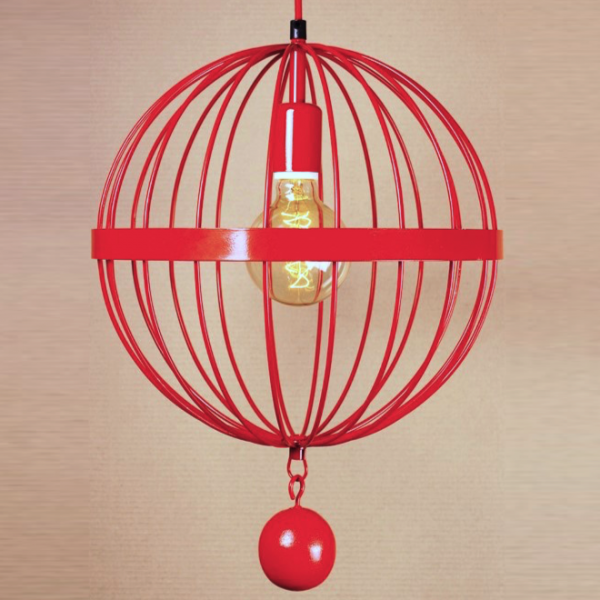 Подвесной светильник Wire Cage Pendant Spher Red Красный в Ижевске | Loft Concept 