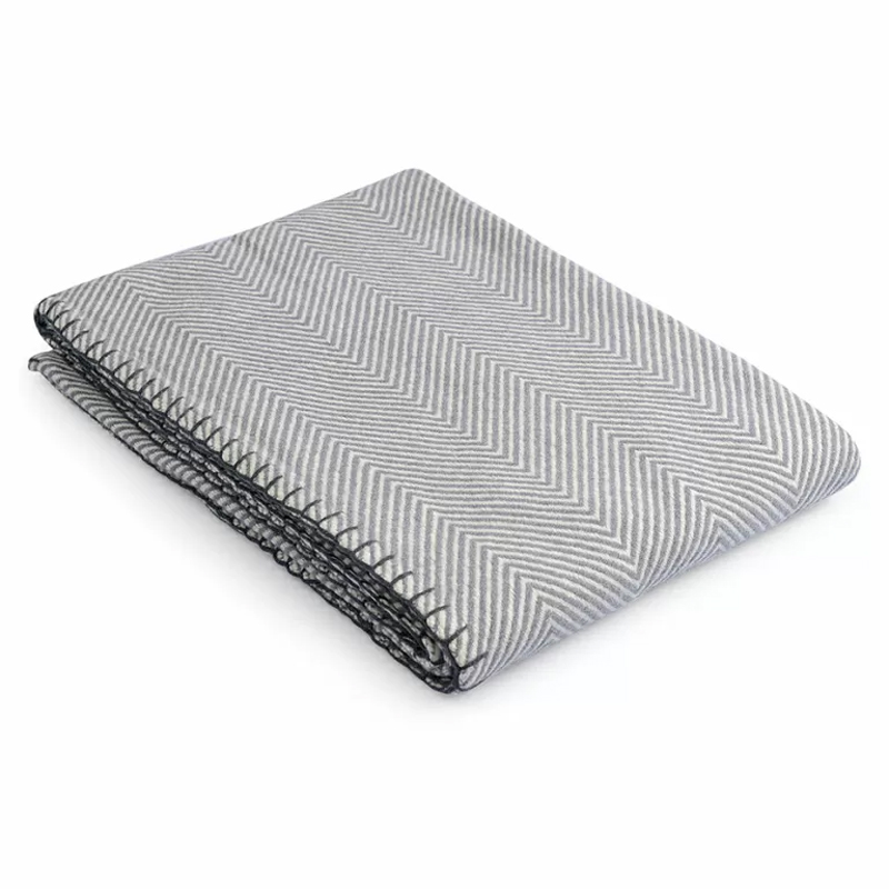 Плед из шерсти мериноса серого цвета 130×180 см Gray Waves Серый Плед из шерсти мериноса серого цвета 130×180 см Gray Waves Серый в Ижевске | Loft Concept