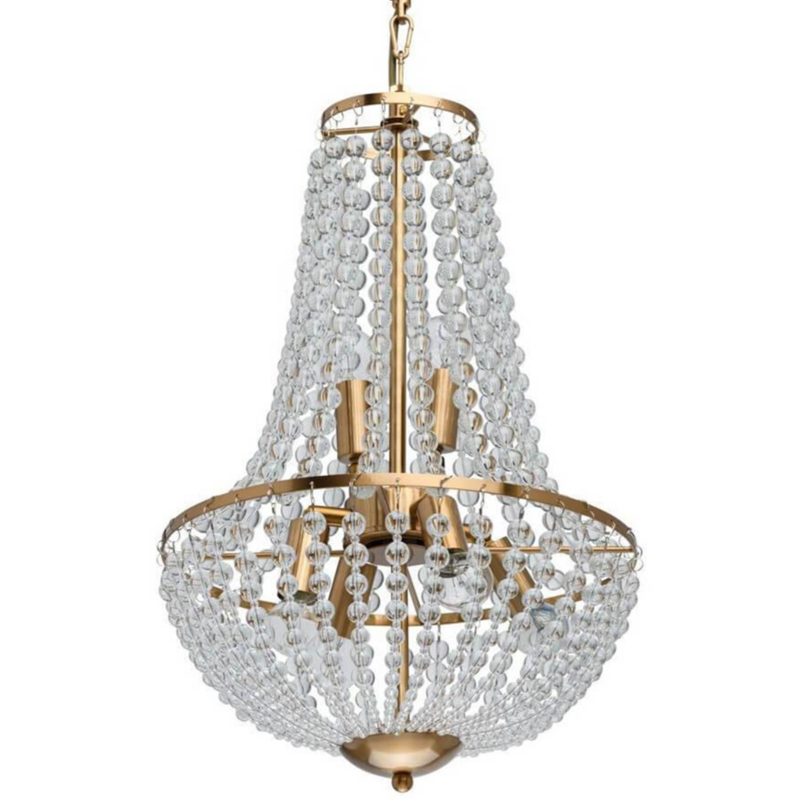 Люстра Virginia Clear Beads Chandelier Gold Золотой Прозрачное Стекло в Ижевске | Loft Concept 