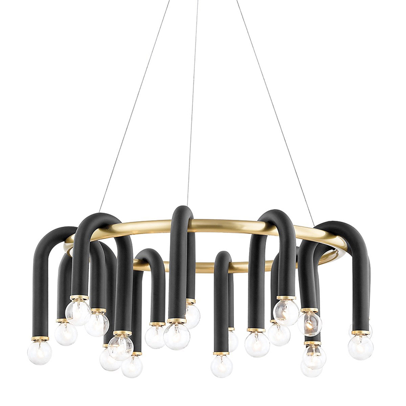 Люстра Paulson floppy chandelier round gold Черный Золотой в Ижевске | Loft Concept 