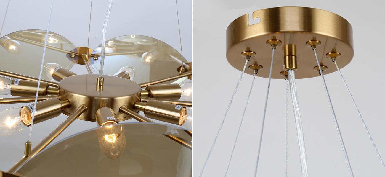 Круглая люстра Smoky Glass Style - фото №1