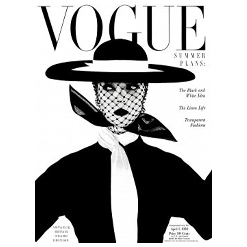 Постер Vogue Cover 1950 April Черный Белый в Ижевске | Loft Concept 