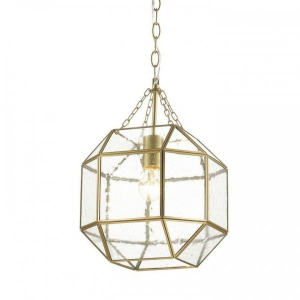 Подвесной светильник Glass & Metal Cage Pendant Gold Глянцевое золото в Ижевске | Loft Concept 