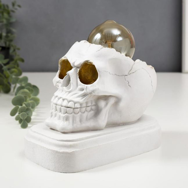 Настольная лампа White Skull Table Lamp Белый в Ижевске | Loft Concept 