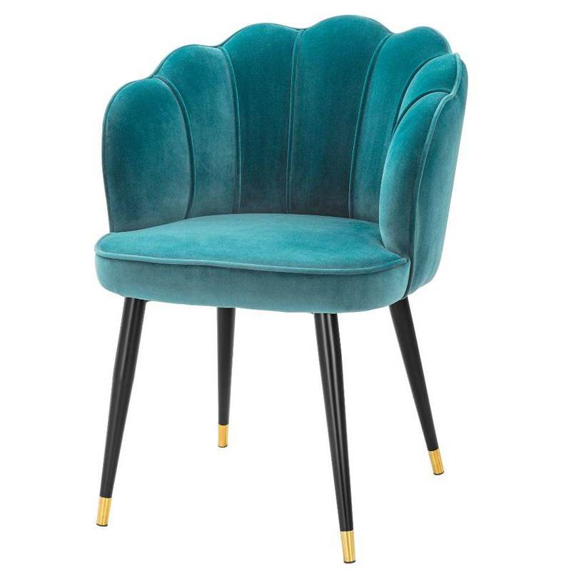 Стул Eichholtz Dining Chair Bristol sea green Бирюзовый Черный Латунь в Ижевске | Loft Concept 