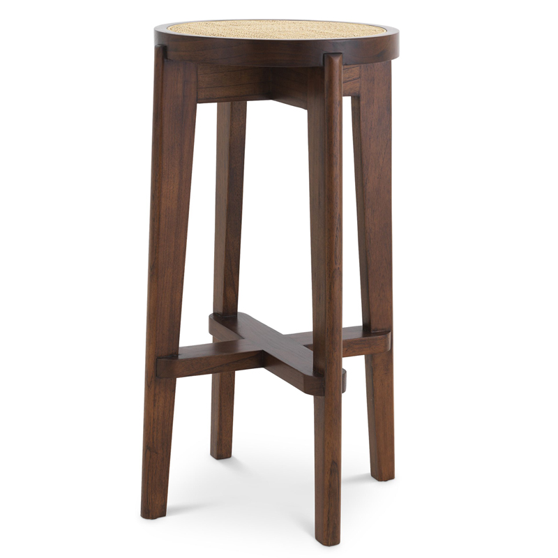 Барный стул Eichholtz Bar Stool Dareau brown Бежевый Коричневый в Ижевске | Loft Concept 