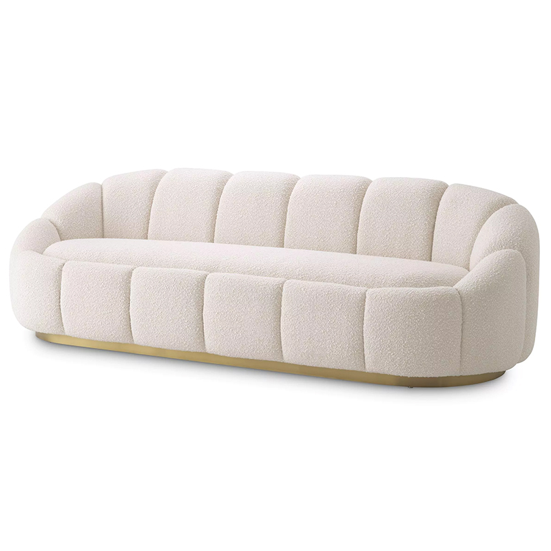 Диван Eichholtz Sofa Inger Boucle Cream Белый Латунь в Ижевске | Loft Concept 