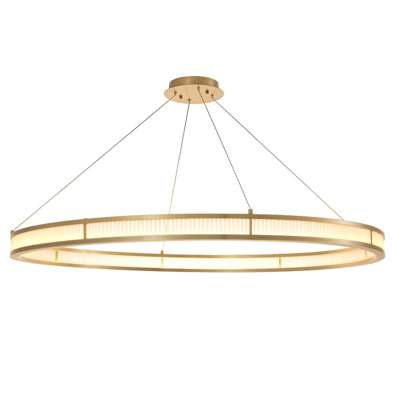 Люстра Eichholtz Chandelier Damien XL Brass Латунь Античная полированная Белое матовое стекло в Ижевске | Loft Concept 