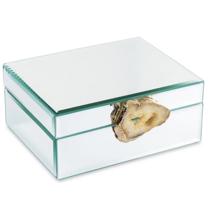 Шкатулка Glass Agate Box Зеркало Бежевый в Ижевске | Loft Concept 