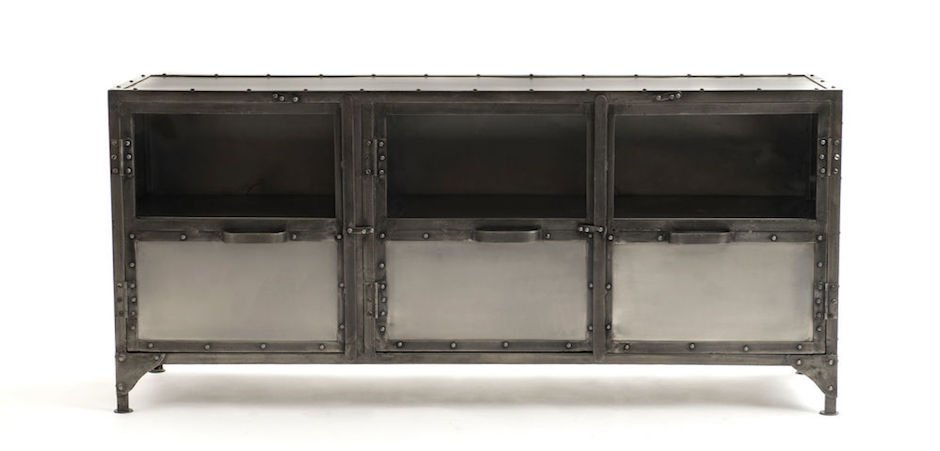 Комод металлический Industrial Steampunk Nickel 3 Door Сoncole Комод металлический Industrial Steampunk Nickel 3 Door Сoncole - Loft-Concept в Ижевске