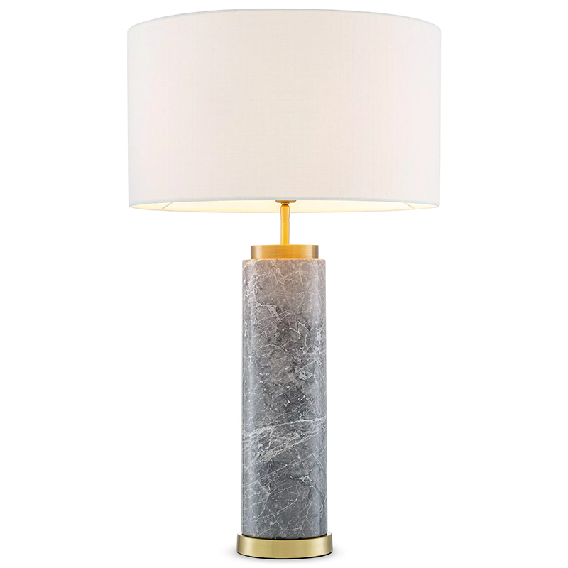 Настольная лампа Eichholtz Table Lamp Lxry Grey Marble Серый Латунь Белый в Ижевске | Loft Concept 