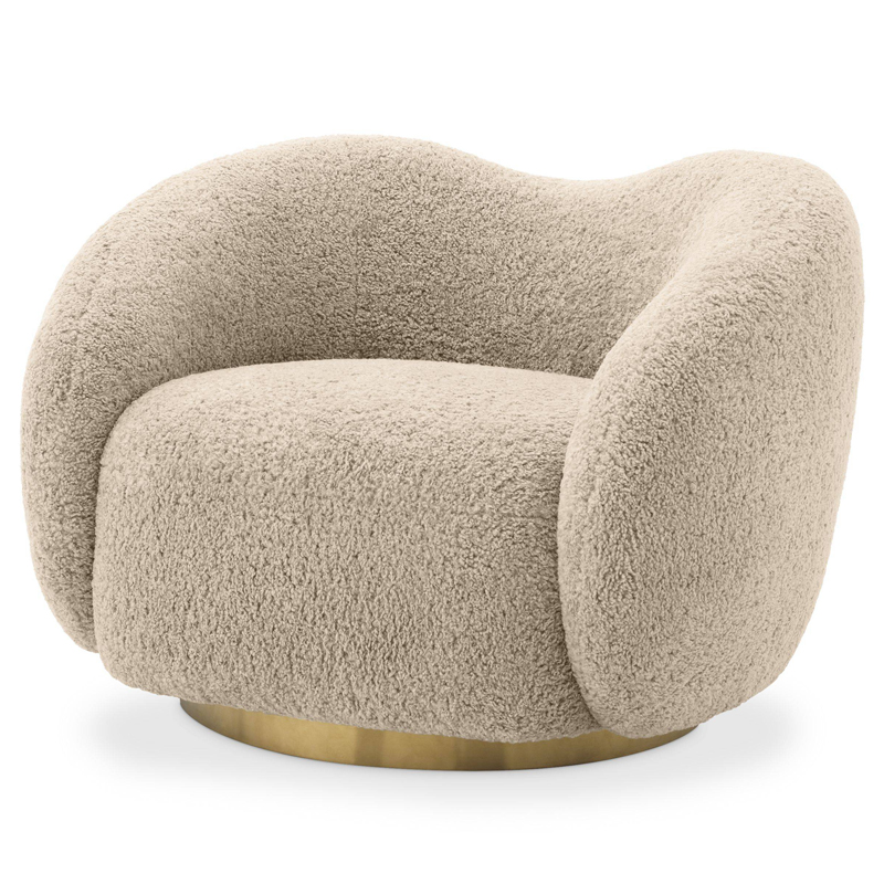 Кресло Eichholtz Swivel Chair Diego Песочный Латунь в Ижевске | Loft Concept 