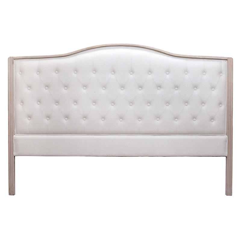 Изголовье кровати бежевое с мягкой обивкой из рогожки и льна Agatha Headboard Бежевый Коричневый в Ижевске | Loft Concept 