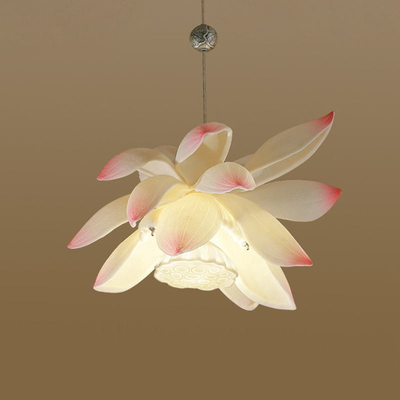 Подвесной светильник Lotus Flower Pendant Белый Розовый пастельный в Ижевске | Loft Concept 