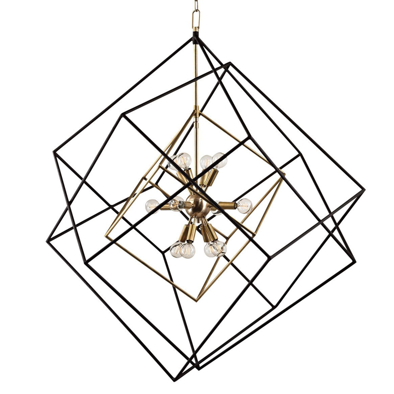 Люстра CUBIST Pendant Black and Gold 9 lamp Золотой Черный в Ижевске | Loft Concept 