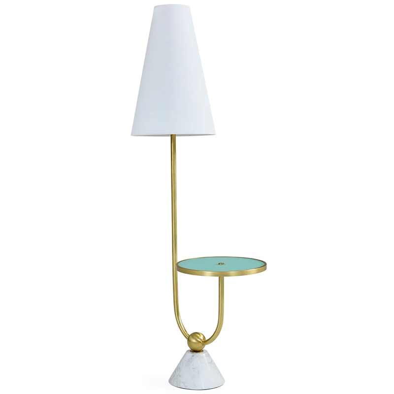 Торшер PARADISO TABLE FLOOR LAMP Латунь Белый Бирюзовый в Ижевске | Loft Concept 