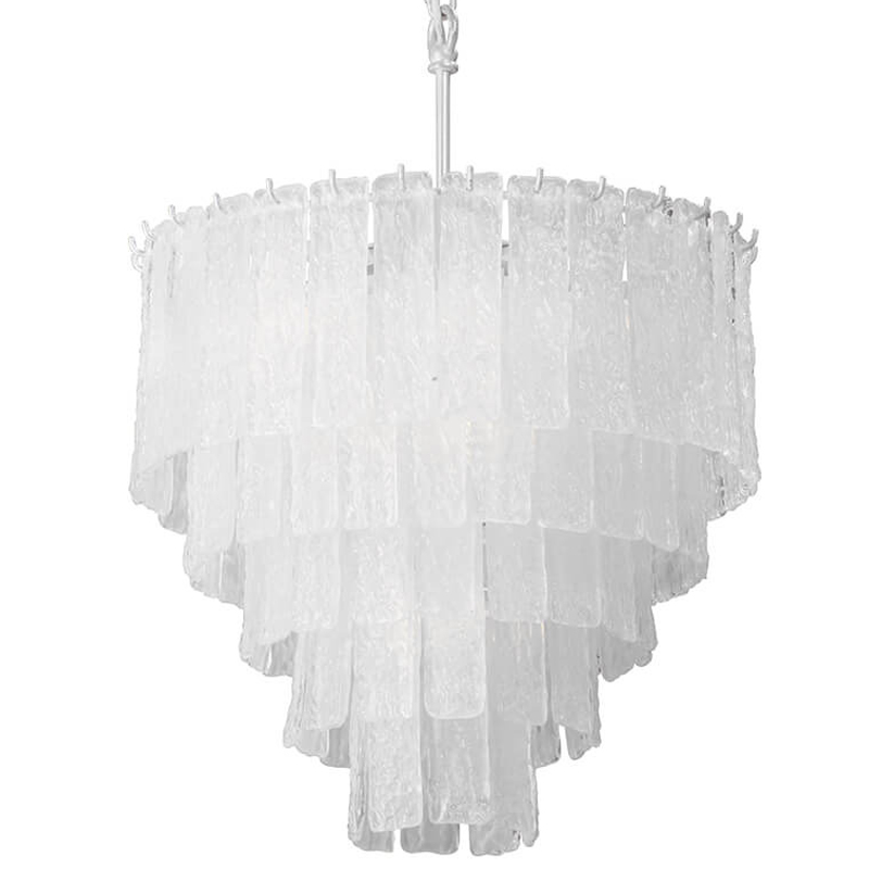 Люстра подвесная Textured Glass Chandelier Белое матовое стекло в Ижевске | Loft Concept 