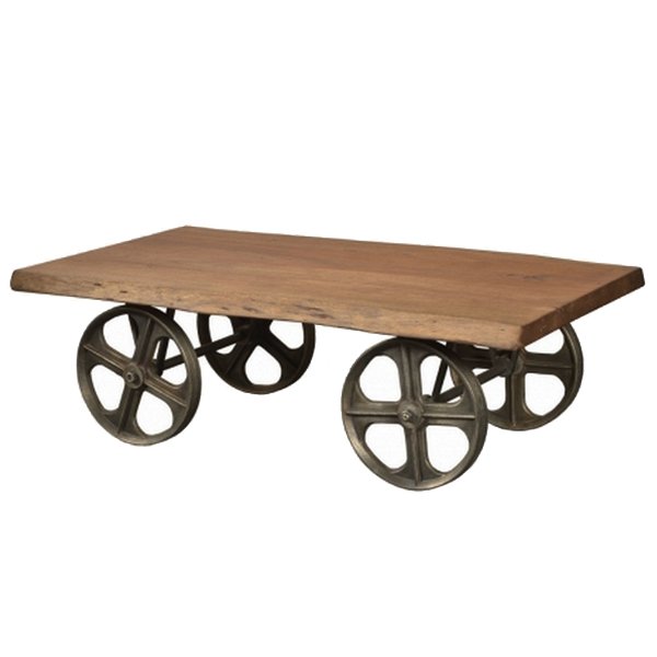 Стол на колесах Industrial Coffee Table on Wheels Акация в Ижевске | Loft Concept 