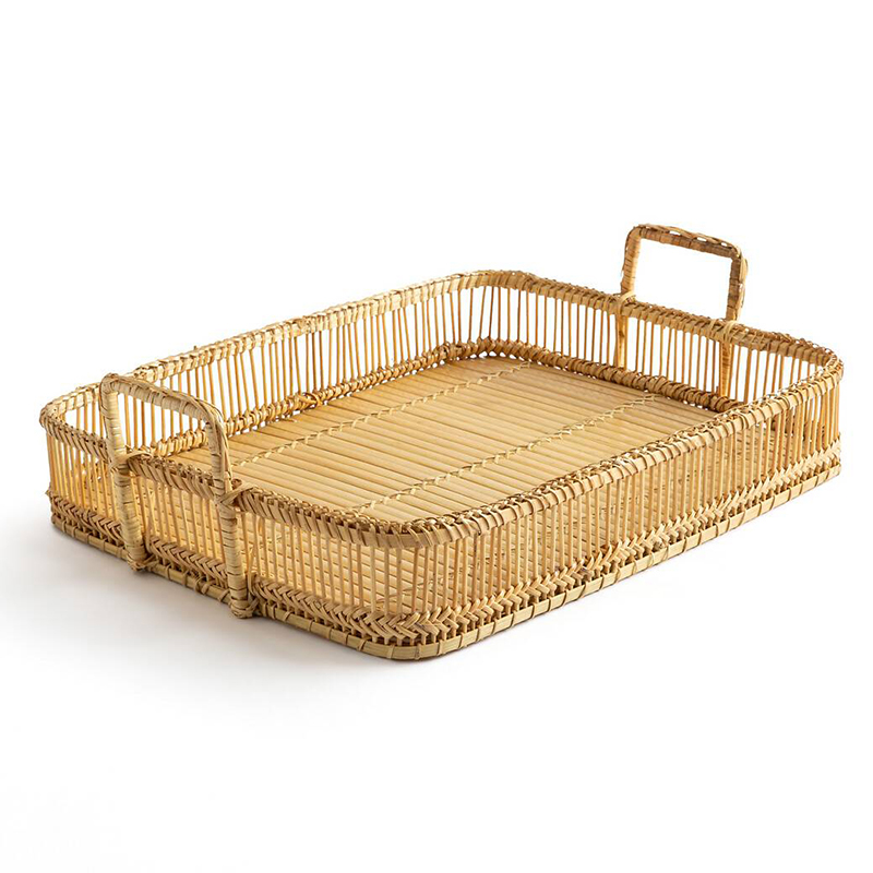 Поднос Wicker Bamboo Rattan Бежевый в Ижевске | Loft Concept 