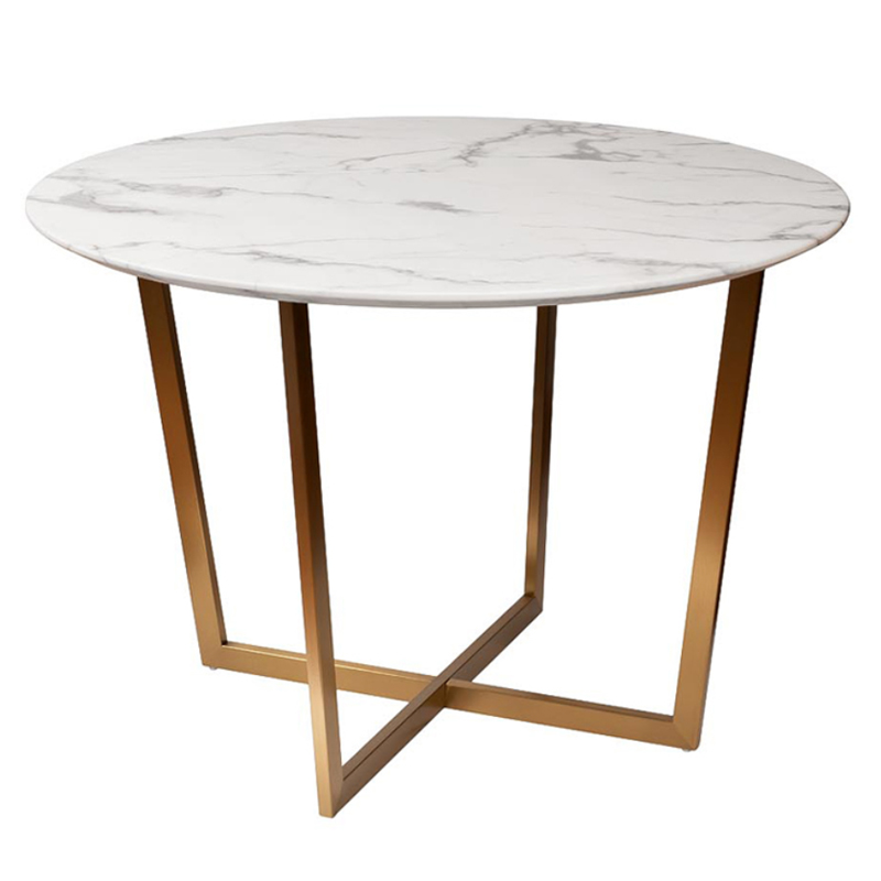 Обеденный стол Dining table Jacques round white Белый Золотой в Ижевске | Loft Concept 