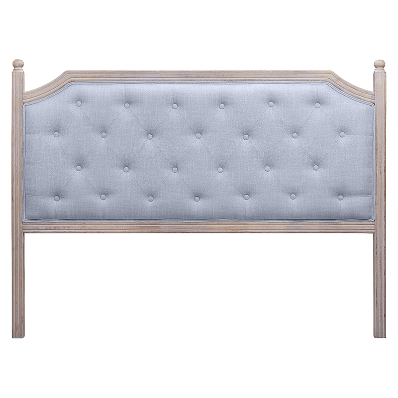 Изголовье кровати серое с мягкой обивкой из рогожки Emma Headboard Серый Коричневый в Ижевске | Loft Concept 