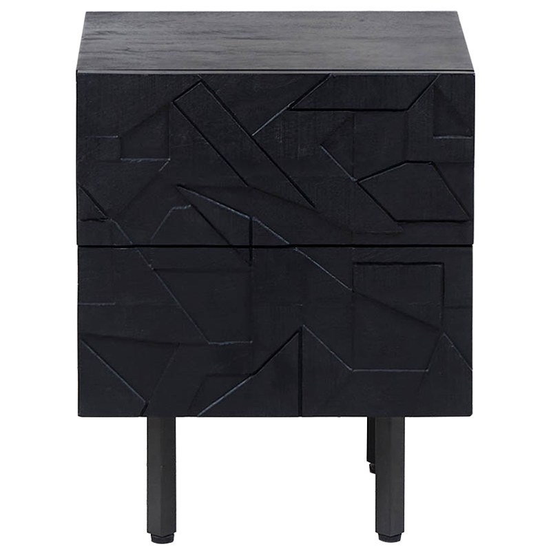 Тумба Polygonal Ornament Nightstand Черный в Ижевске | Loft Concept 