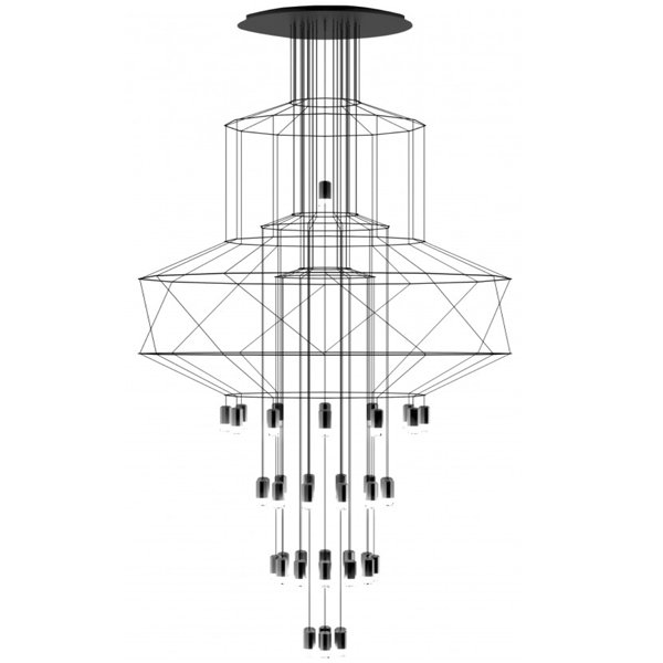 Люстра Wireflow Chandelier 0374 Suspension lamp Черный в Ижевске | Loft Concept 