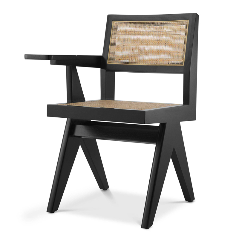 Стул Eichholtz Chair Niclas With Desk black Бежевый Черный в Ижевске | Loft Concept 