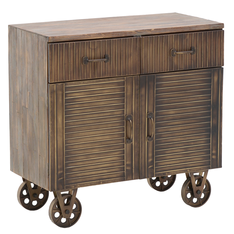 Комод в стиле Лофт на колёсах Mojens Loft Chest of Drawers Темная бронза Коричневый винтаж в Ижевске | Loft Concept 