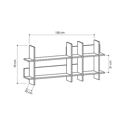 Полка прямая подвесная двухъярусная цвета антрацит BEADS BOOKCASE ANTHRACITE в Ижевске