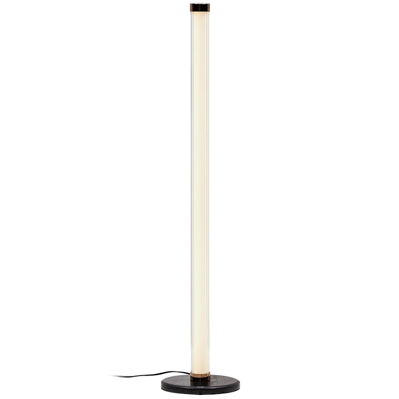 Дизайнерский торшер CANVAS GLASS TUBE FLOOR LAMP Медь Кремовый Черный Прозрачное Стекло в Ижевске | Loft Concept 