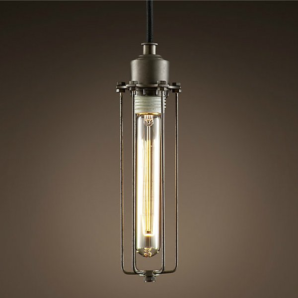 Подвесной светильник Loft Industrial Edison Cage Vetrical Momo Черный в Ижевске | Loft Concept 